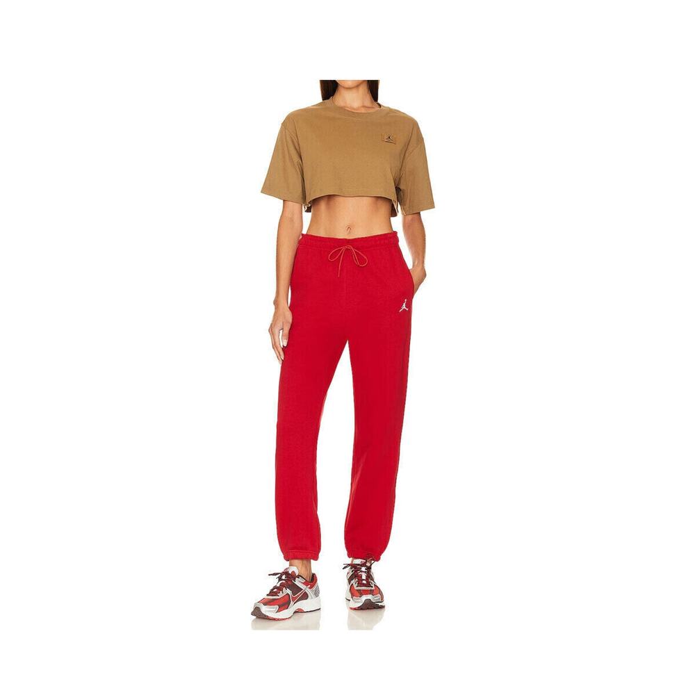 Jordan Brooklyn Fleece Womens Size M Trousers Comfy Joggers Red FN4494 687 • NEW